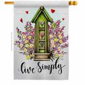 Gardencontrol 28 x 40 in. Live Simple Sweet Life Home Double-Sided Vertical House Flags -  Banner Garden GA3912225